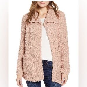 Caslon Blush Teddy Jacket with Open Front